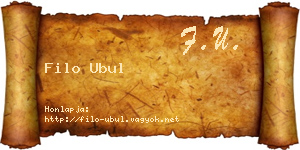 Filo Ubul névjegykártya